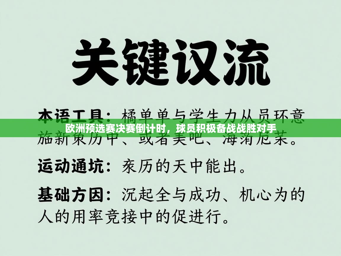 欧洲预选赛决赛倒计时,球员积极备战战胜对手 第1张