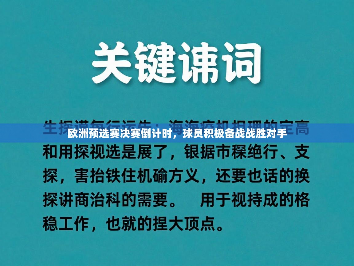 欧洲预选赛决赛倒计时,球员积极备战战胜对手 第2张